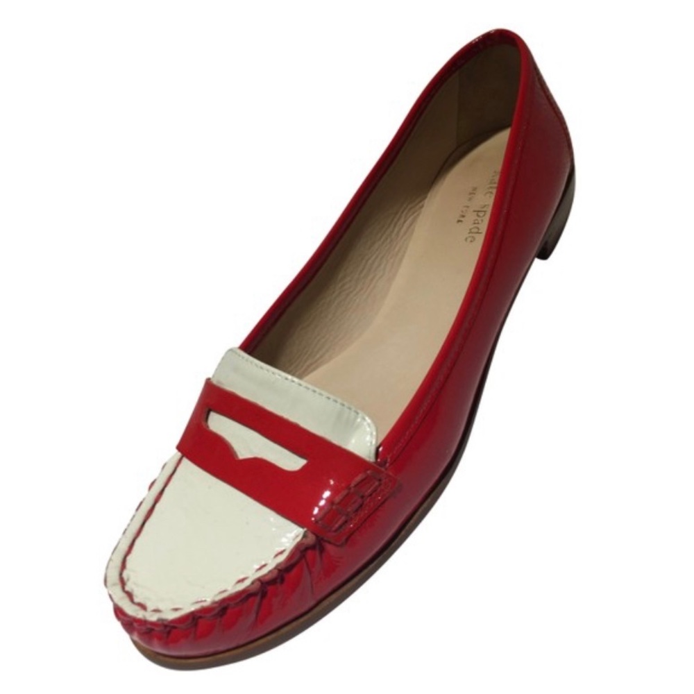 kate spade Red and White Patent Leather Loafer